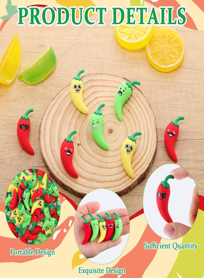 Vertintong 50 Pcs Mini Chili Pepper Figurines to Chili Festival Party Little Fake Hot Peppers Figures Small Jalapenos Statue for Spicy Cook Off Decorations Kitchen Table Decor Gifts School Prizes - Image 3